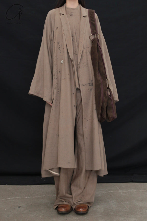 Mutedance 24 Autumn and Winter Single Button Long Coat MD-MD24FW46-CELADON